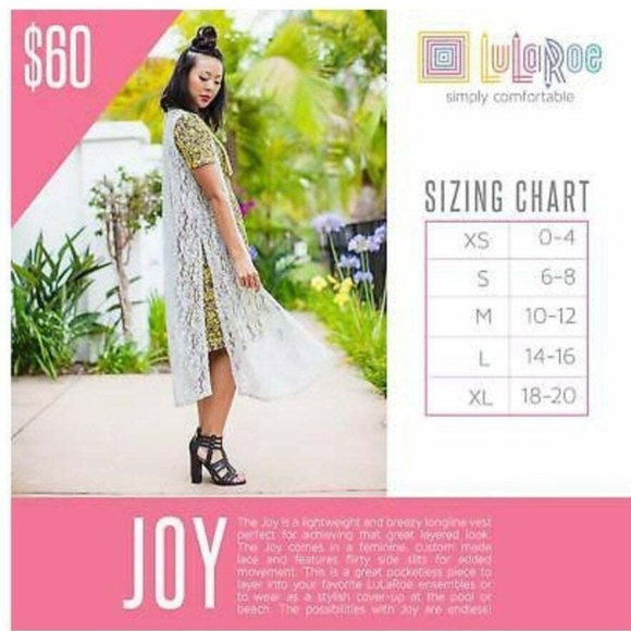 NWT - LulaRoe Joy Long Lace Sleeveless Vest (XS) - Picture 5 of 5